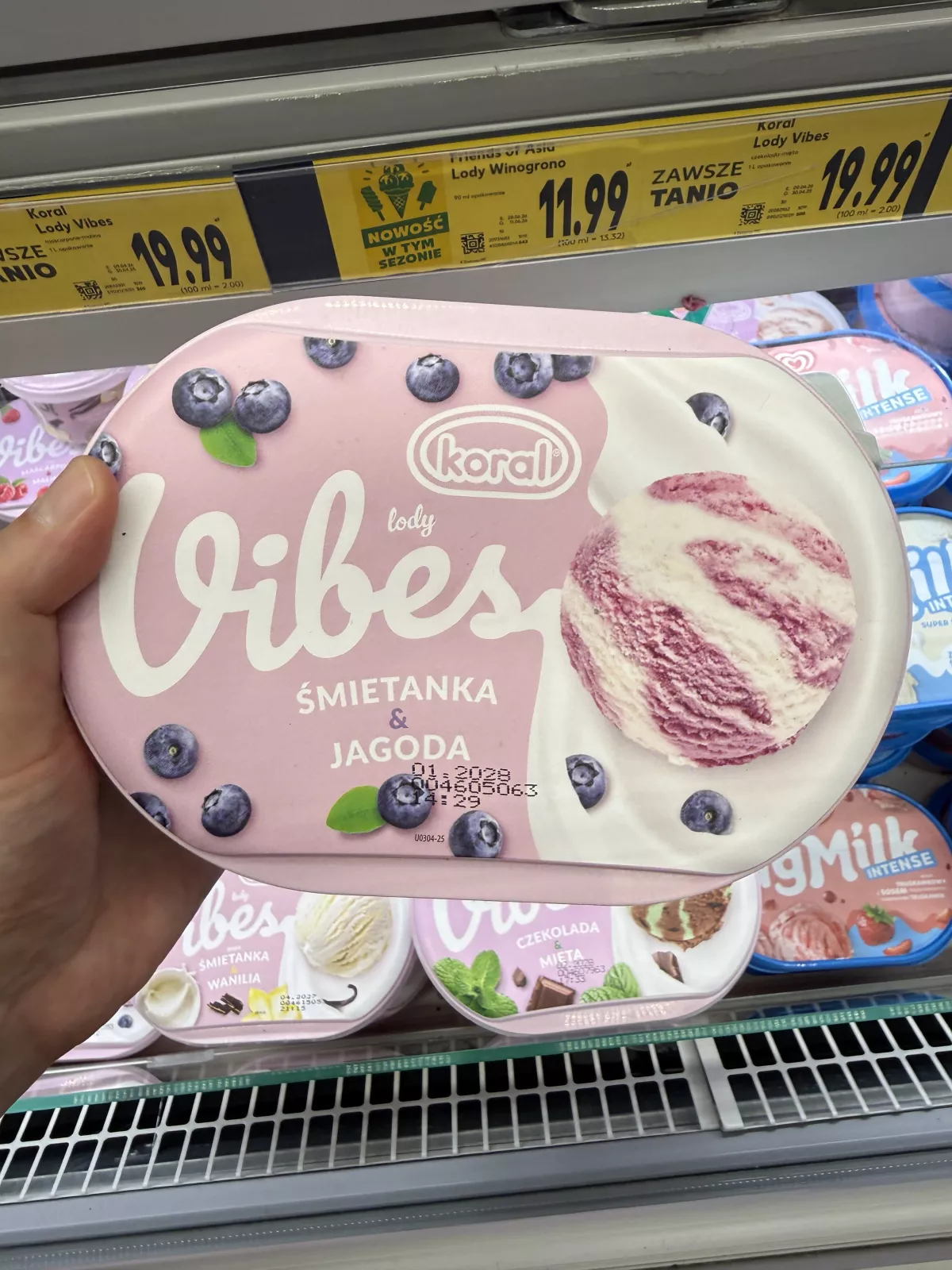 Koral Vibes Śmietanka & Jagoda | 475g / 1000ml