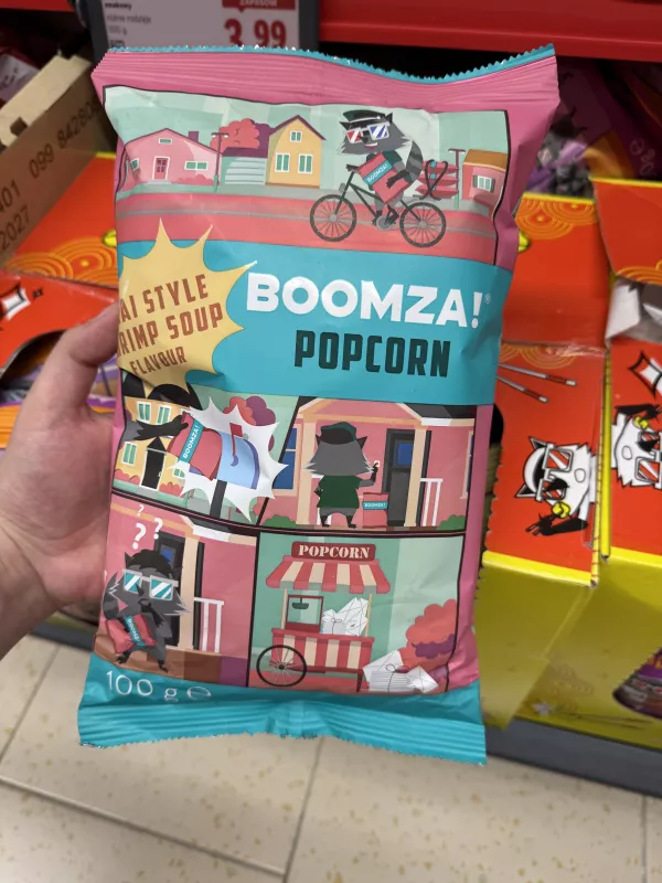 Boomza Popcorn Thai Style Shrimp Soup Flavour / Popcorn o smaku tajskiej zupy krewetkowej | 100g