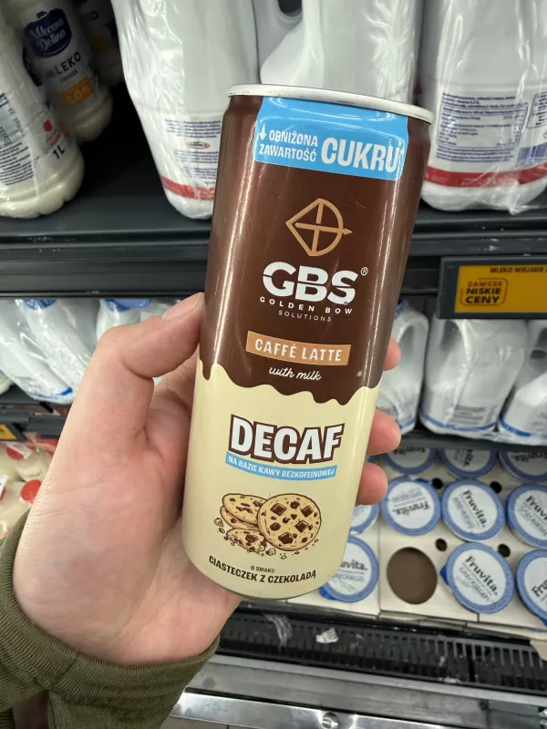 GBS Caffè Latte Decaf o smaku ciasteczek z czekoladą | 250ml