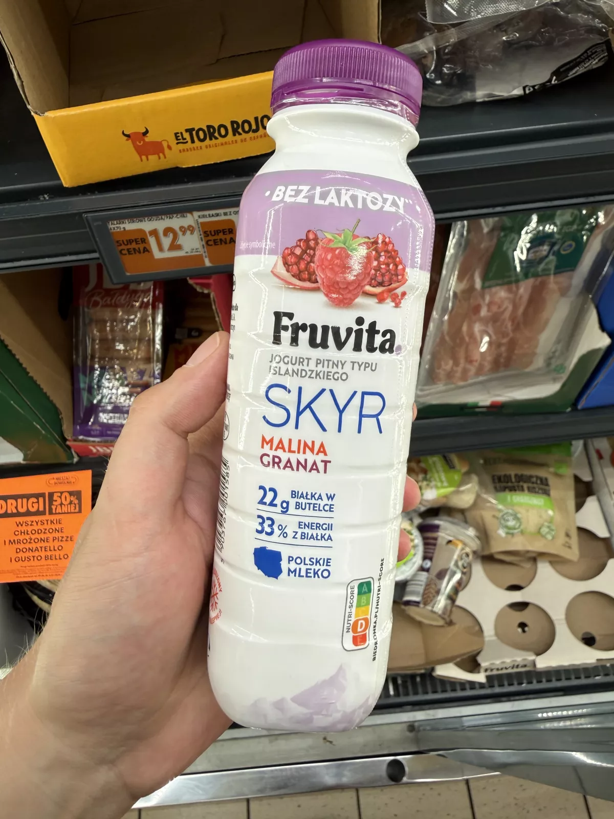Fruvita Skyr jogurt pitny typu islandzkiego Malina Granat bez laktozy | 330g