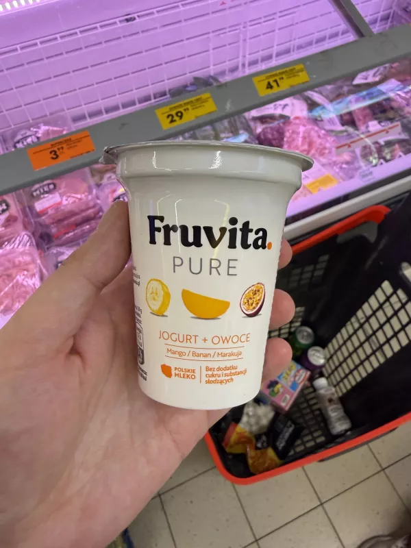 Fruvita Pure Jogurt + owoce Mango / Banan / Marakuja | 150g