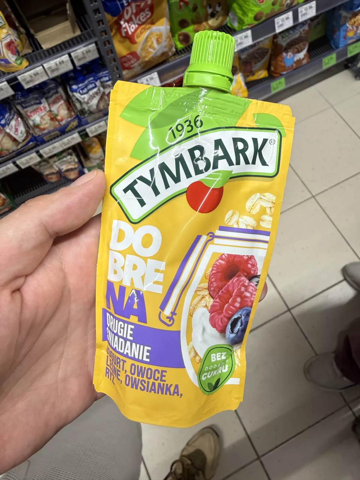 Tymbark Dobrena Drugie Śniadanie mus jogurt, owoce leśne, owsianka, ryż | 100g