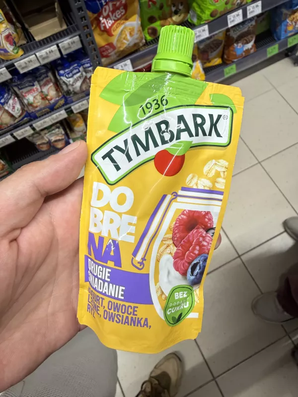 Tymbark Dobrena Drugie Śniadanie mus jogurt, owoce leśne, owsianka, ryż | 100g