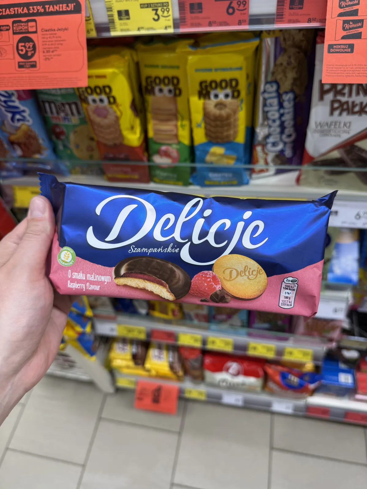 Delicje Szampańskie o smaku malinowym | 147g