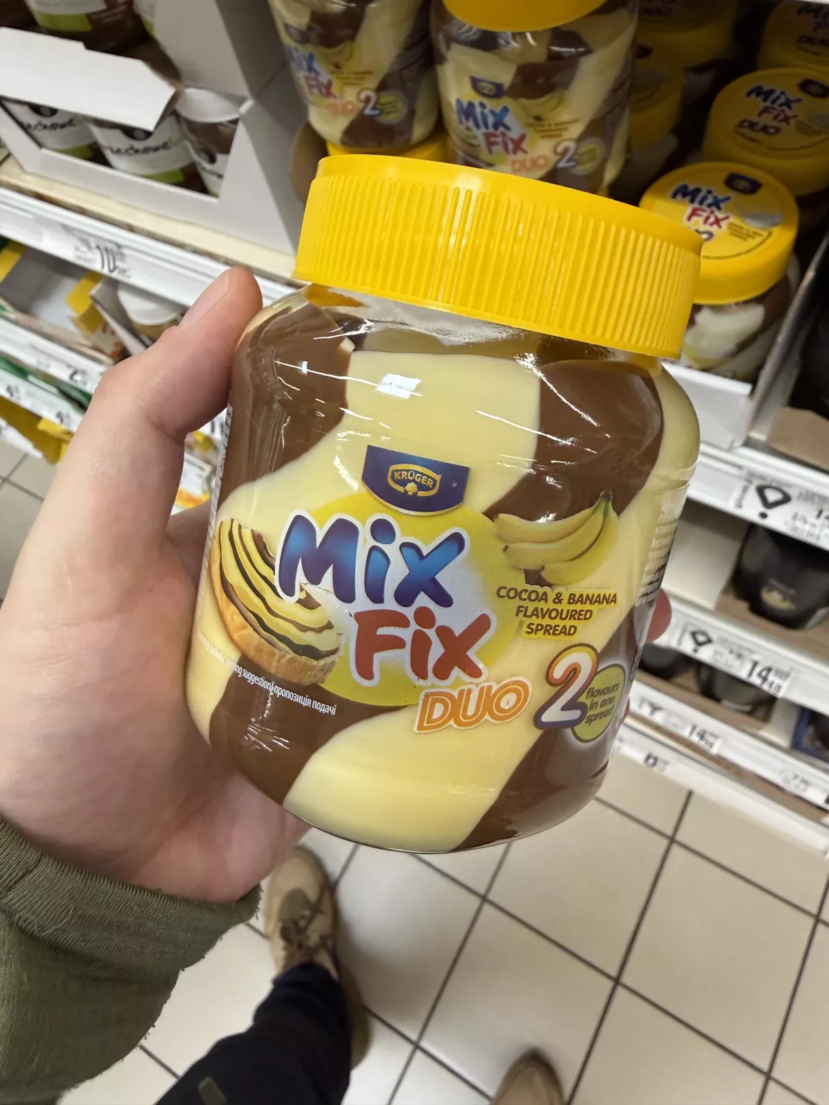 Krüger Mix Fix Duo krem do smarowania o smaku kakaowo-bananowym | 350g