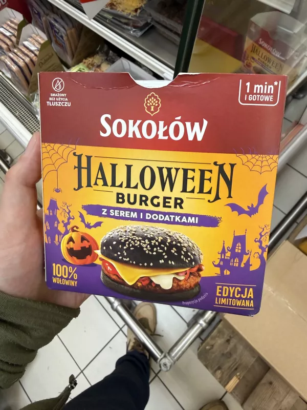 Sokołów Halloween Burger z serem i dodatkami | 150g