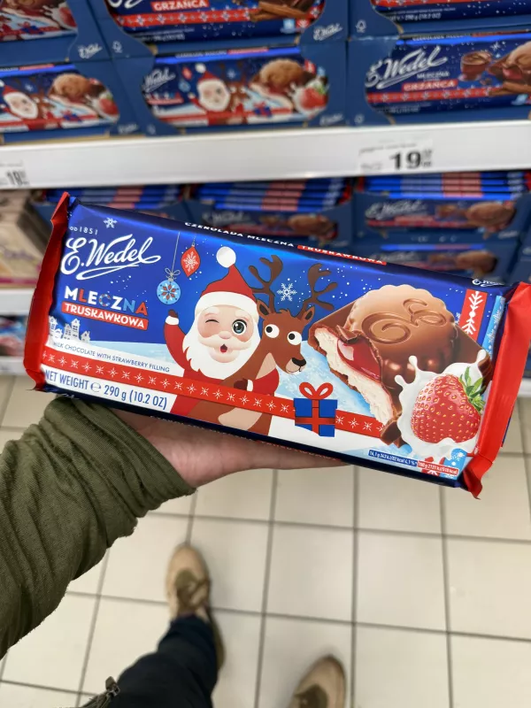 E. Wedel Czekolada Mleczna Truskawkowa (edycja świąteczna) | 290g