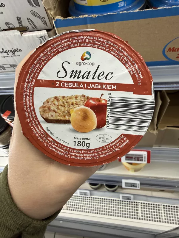 Agro-Top Smalec z cebulą i jabłkiem | 180g