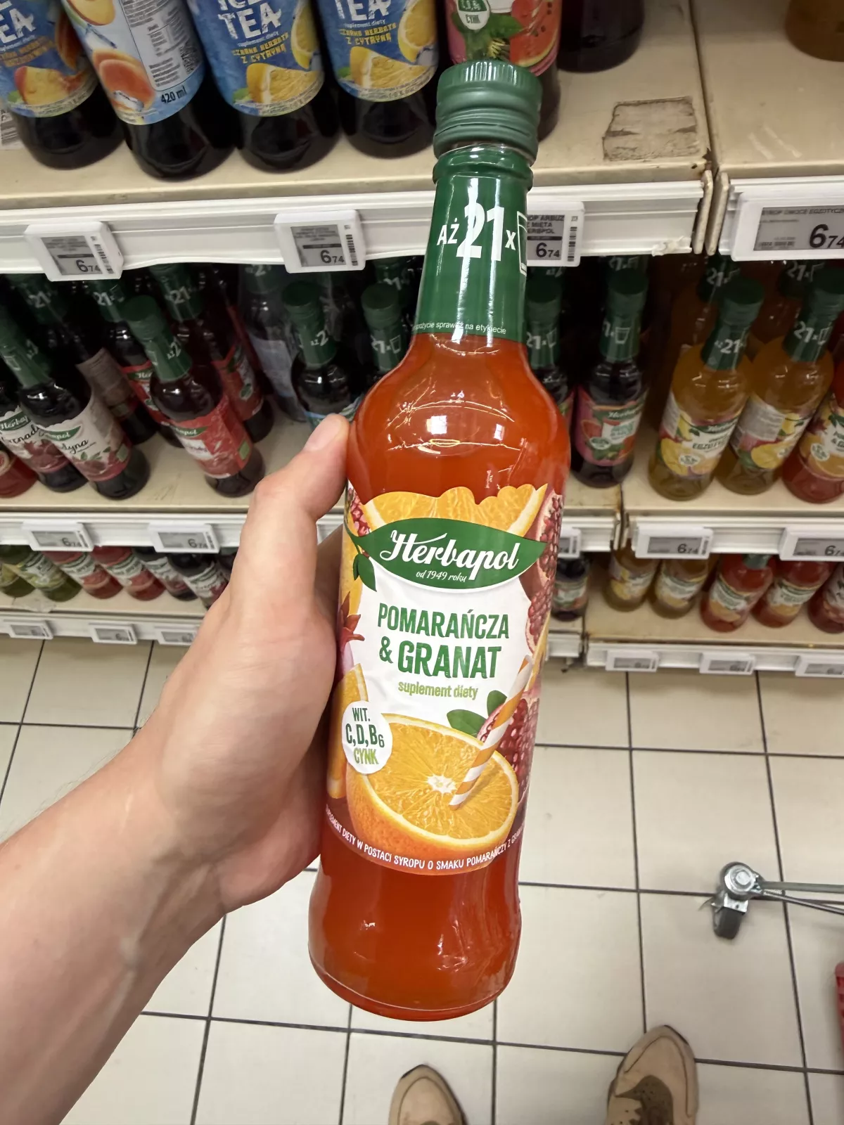Herbapol Pomarańcza & Granat suplement diety syrop | 420ml