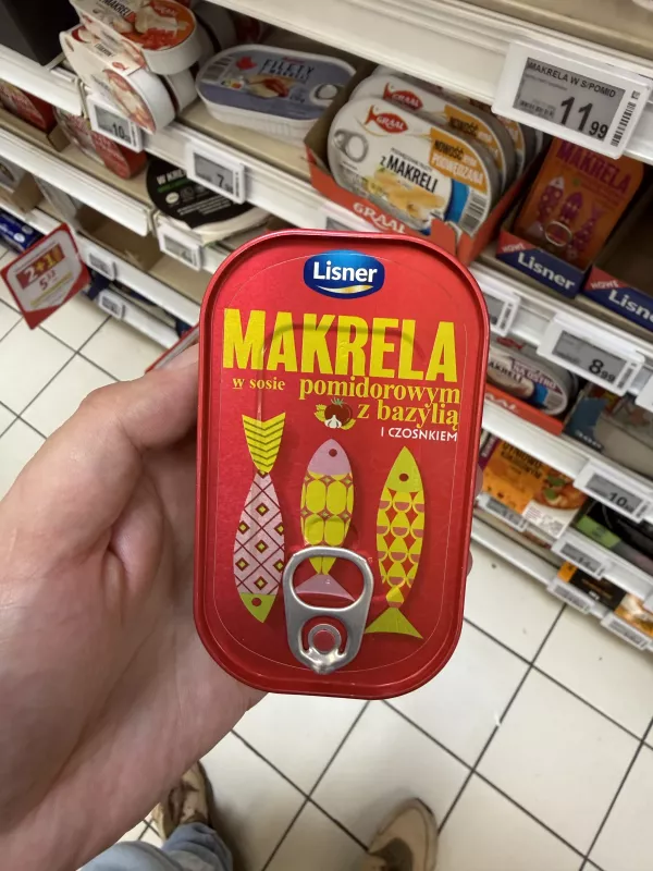Lisner Makrela w sosie pomidorowym z bazylią i czosnkiem | 110g