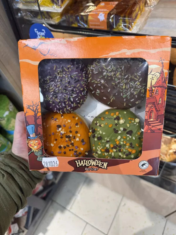 Halloween Berliner / Pączki z nadzieniem w czterech kolorowych polewach | 349g