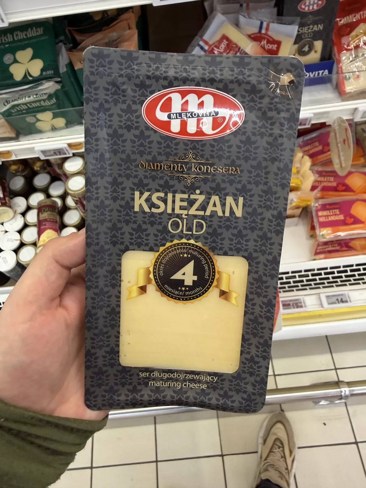 Mlekovita Diamenty Konesera Ser Księżan Old 4 miesiące plastry | 200g
