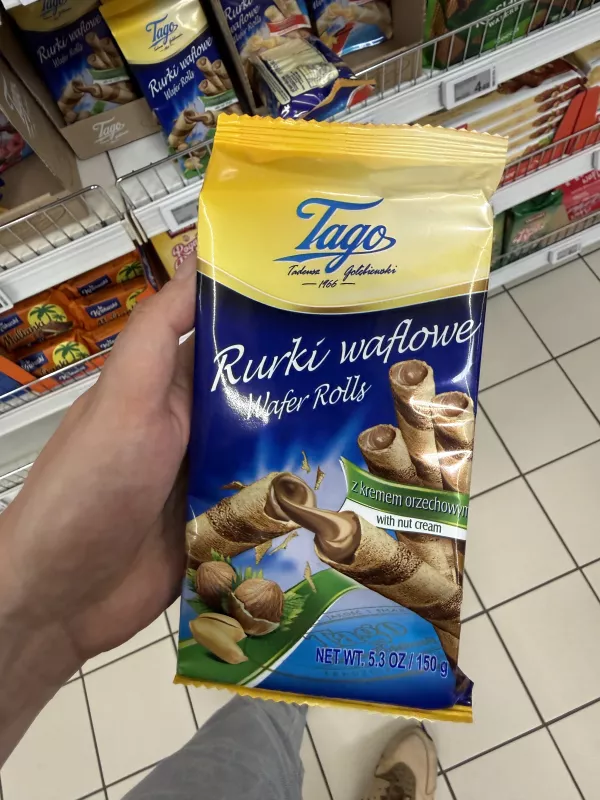 Tago Rurki waflowe z kremem orzechowym | 150g