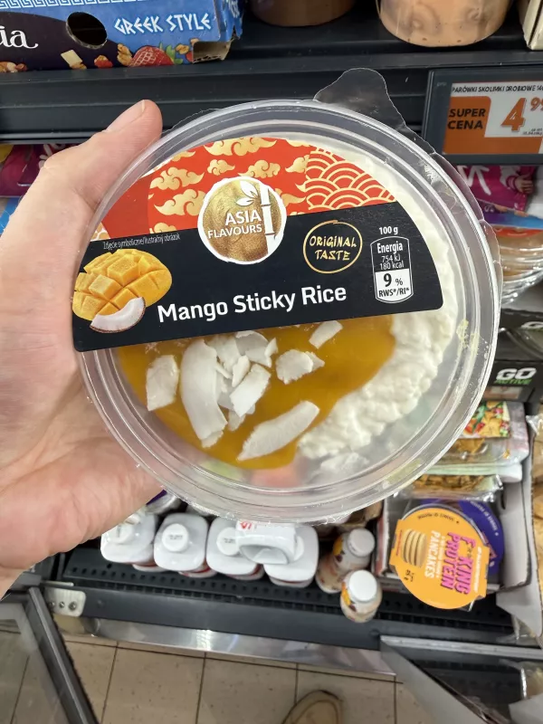 Asia Flavours Mango Sticky Rice Ryż kokosowy z pastą z białą czekoladą i sosem mango | 200g