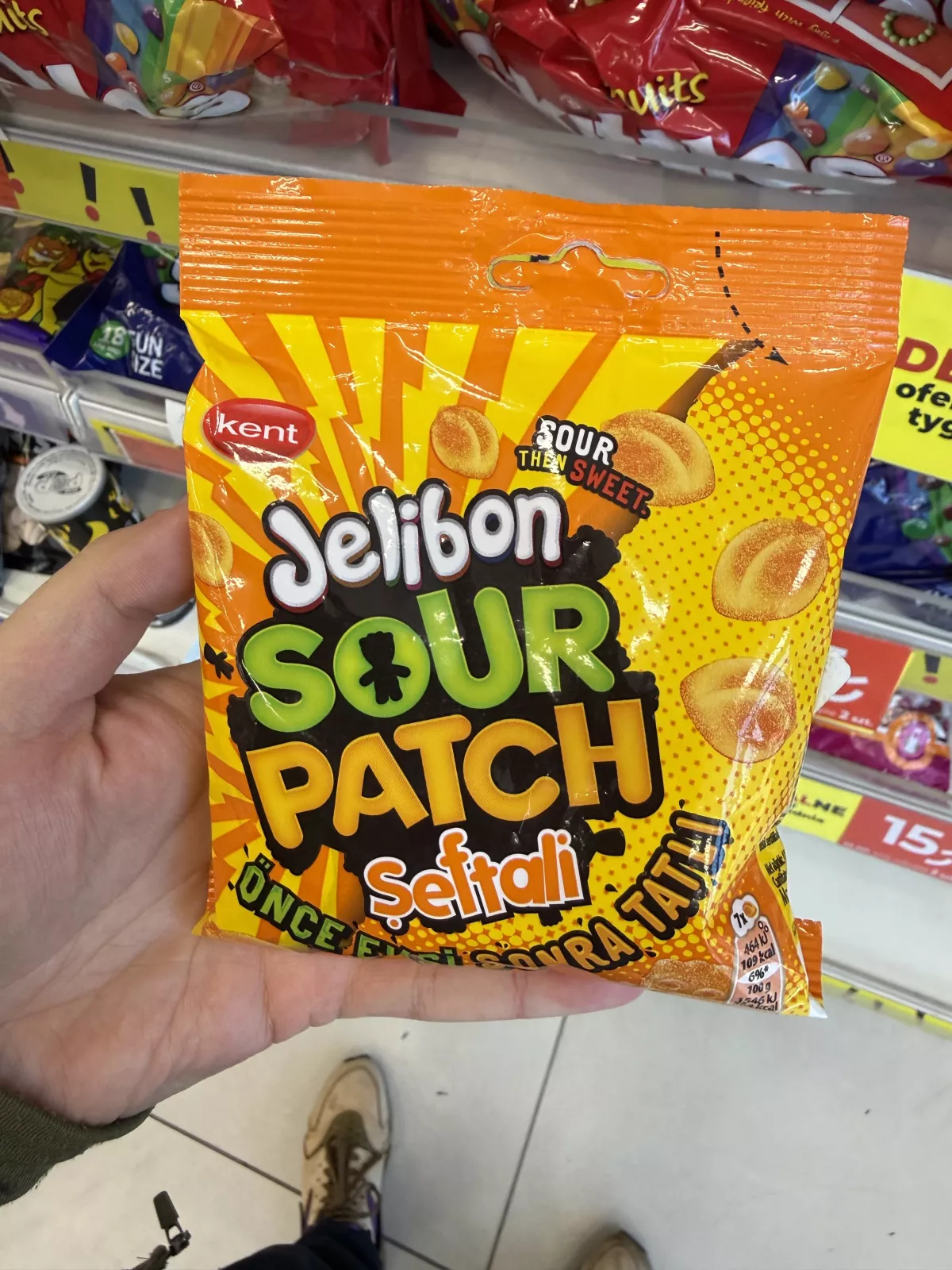 Kent Jelibon Sour Patch Şeftali / żelki o smaku brzoskwiniowym w kwaśnej posypce | 80g