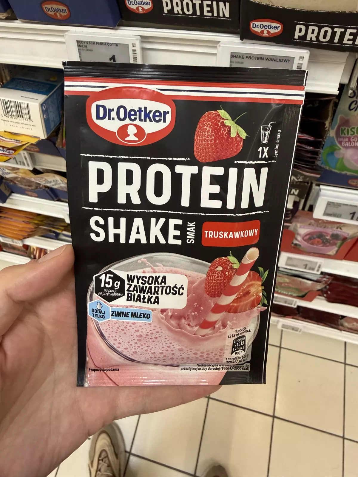 Dr. Oetker Protein Shake smak truskawkowy | 18g