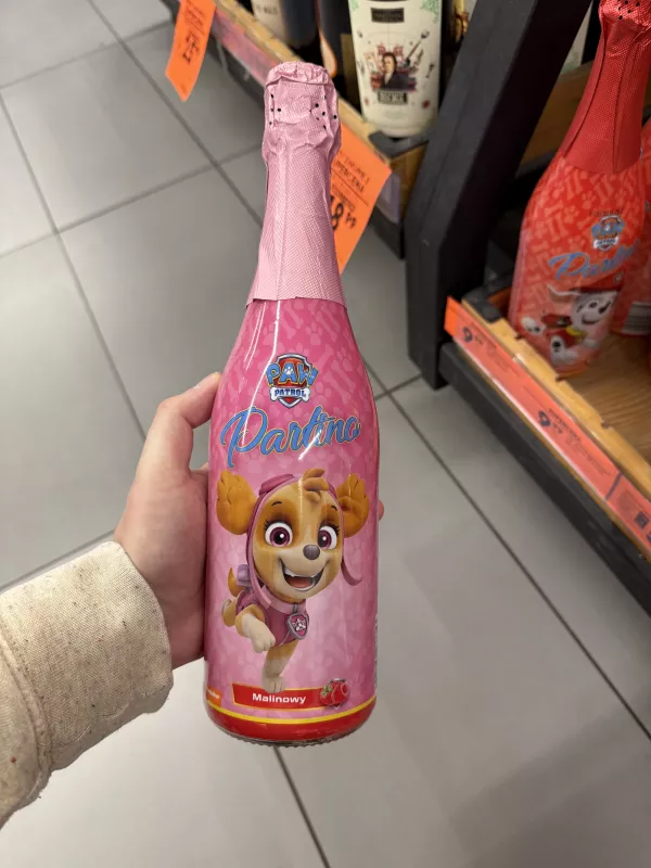 Partino Psi Patrol napój owocowy gazowany o smaku malinowym (Skye) | 750ml