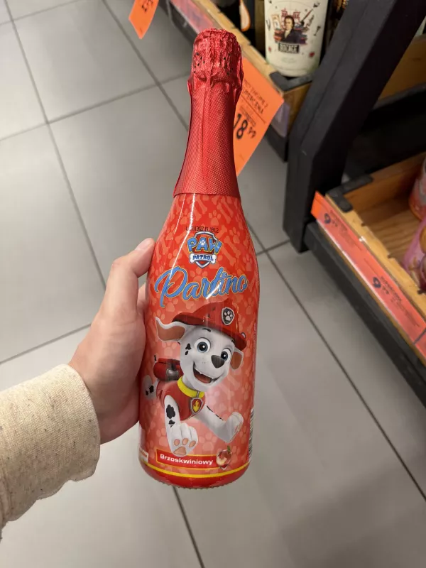 Partino Psi Patrol bezalkoholowy napój gazowany o smaku brzoskwiniowym (Marshall) | 750ml