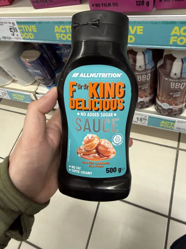 Allnutrition F**king Delicious No Added Sugar Sauce Salted Caramel Flavour / Sos o smaku słonego karmelu | 500g