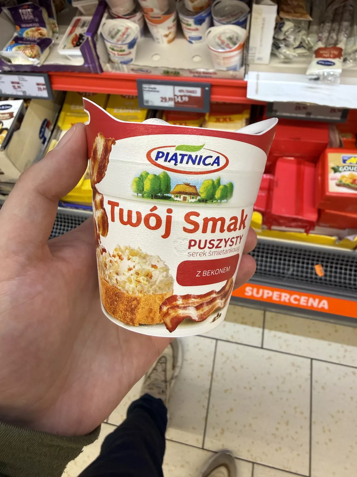 Piątnica Twój Smak Puszysty Serek śmietankowy z bekonem | 150g
