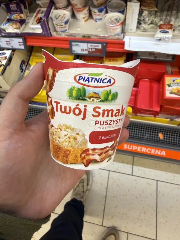 Piątnica Twój Smak Puszysty Serek śmietankowy z bekonem | 150g