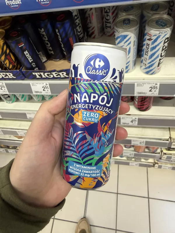 Carrefour Classic Napój energetyzujący Zero Cukru | 250ml