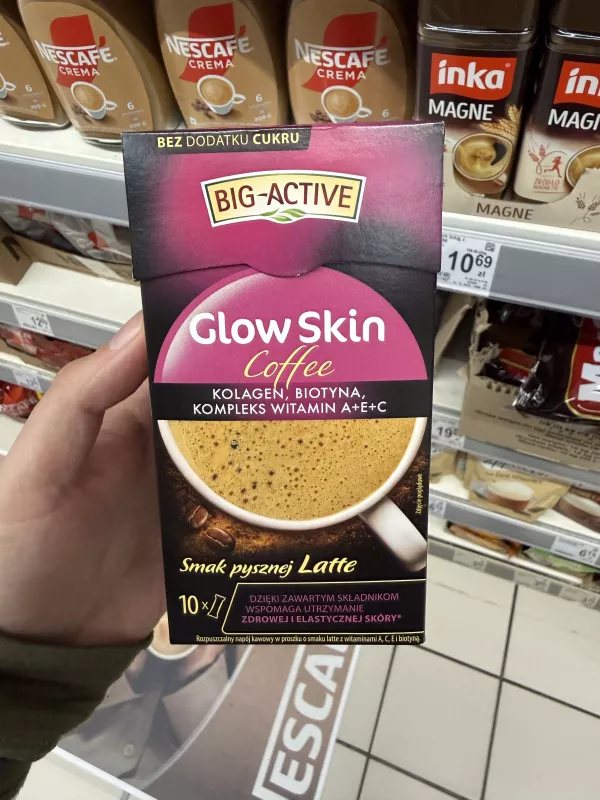 Big-Active Glow Skin Coffee rozpuszczalny napój kawowy o smaku latte z kolagenem | 100g