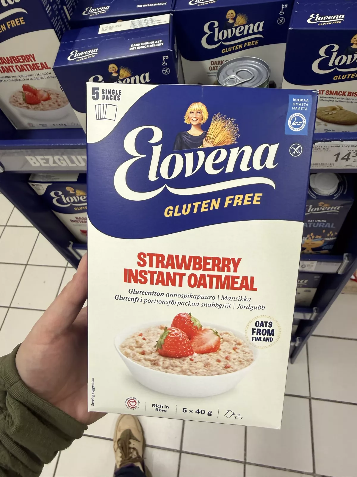 Elovena Gluten Free Strawberry Instant Oatmeal / Owsianka błyskawiczna z truskawkami bezglutenowa | 200g