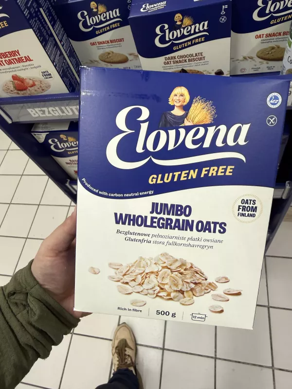 Elovena Jumbo Wholegrain Oats / Bezglutenowe pełnoziarniste płatki owsiane | 500g