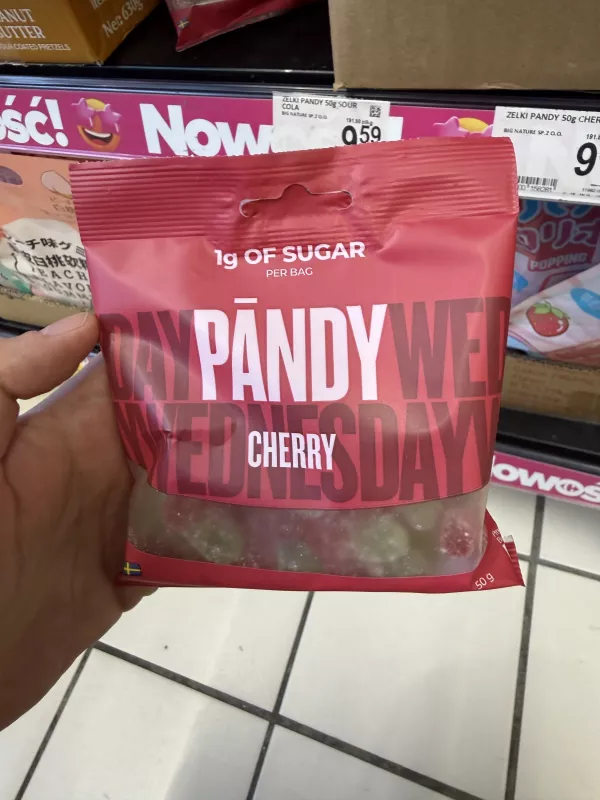 Pandy Cherry / Żelki o smaku wiśniowym bez dodatku cukrów | 50g