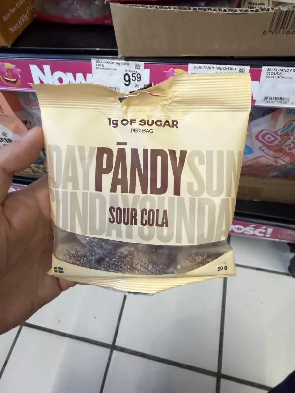 Pändy Sour Cola / Kwaśne żelki o smaku coli bez dodatku cukrów | 50g