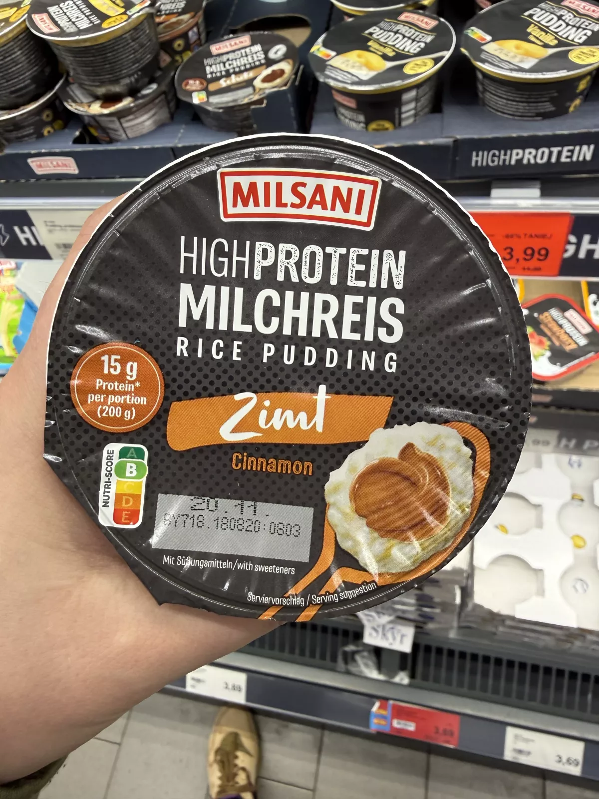 Milsani High Protein Milchreis Zimt / Deser mleczno-ryżowy o smaku cynamonowym | 200g
