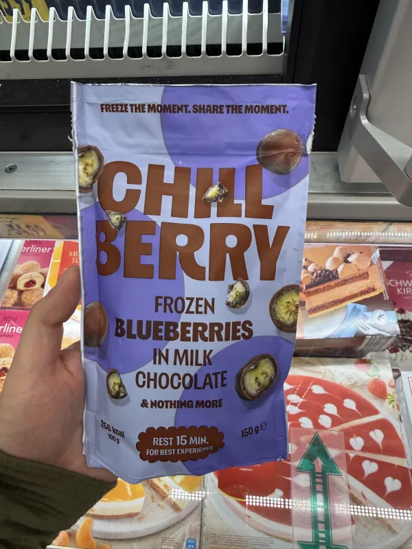 Chillberry Mrożone borówki w mlecznej czekoladzie | 150g