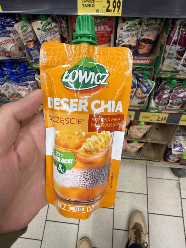 Łowicz Deser chia Szczęście Brzoskwinia marakuja | 120g
