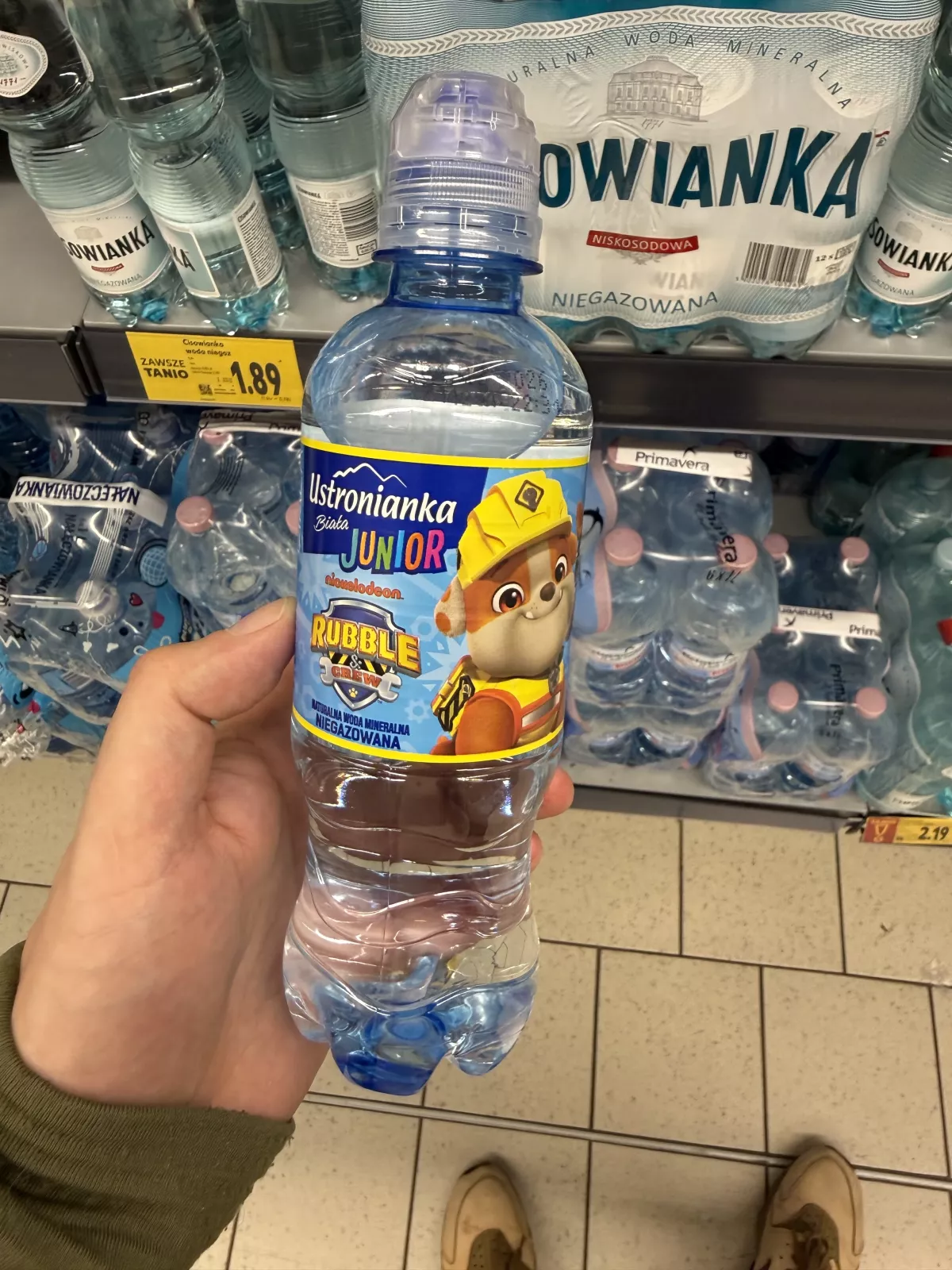 Ustronianka Biała Junior Naturalna woda mineralna niegazowana Rubble & Crew (niebieska etykieta) | 330ml