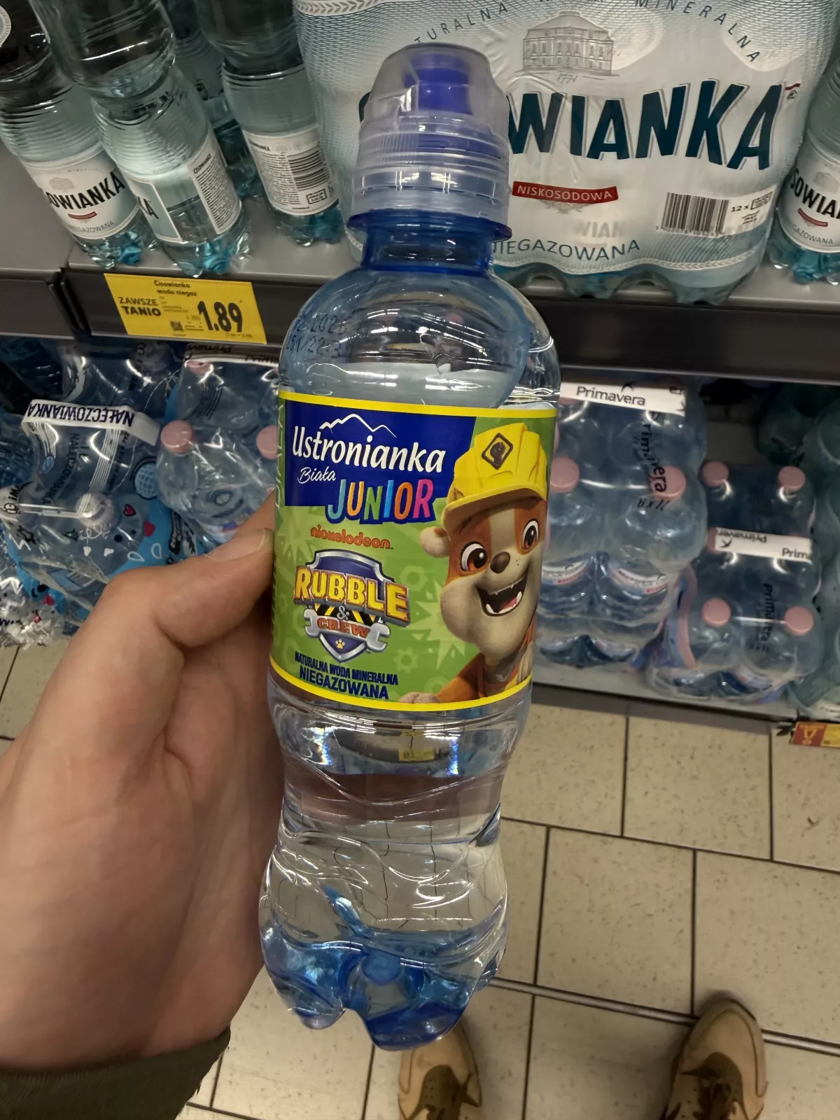 Ustronianka Biała Junior Naturalna Woda Mineralna Niegazowana Rubble & Crew (zielona etykieta) | 330ml