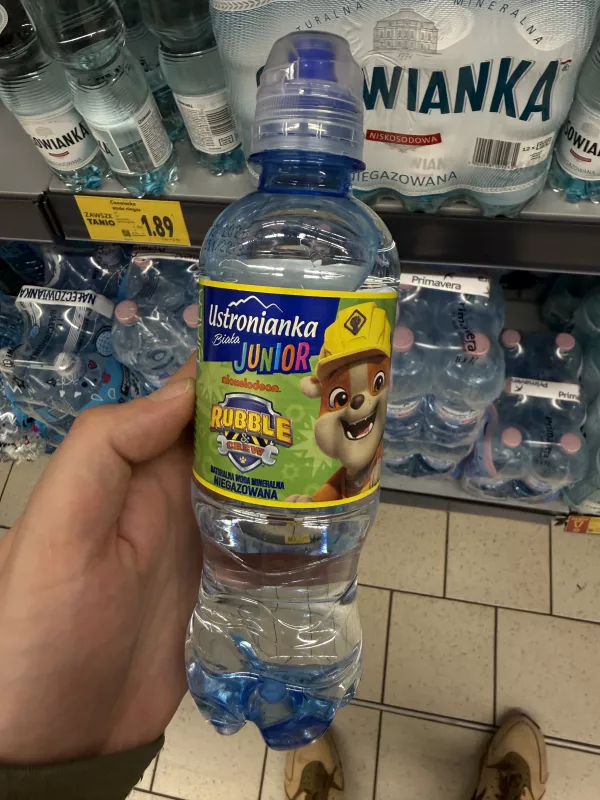 Ustronianka Biała Junior Naturalna Woda Mineralna Niegazowana Rubble & Crew (zielona etykieta) | 330ml