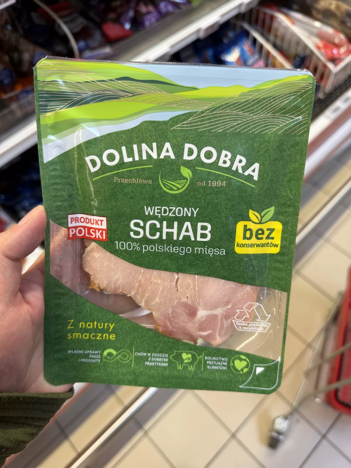 Dolina Dobra Wędzony schab 100% polskiego mięsa bez konserwantów | 100g