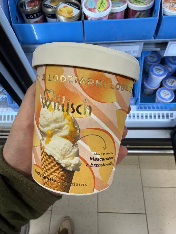 Willisch Lody o smaku Mascarpone z brzoskwinią | 400g / 465ml