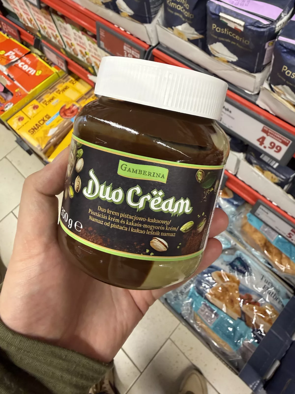Gamberina Duo Cream krem pistacjowo-kakaowy | 350g