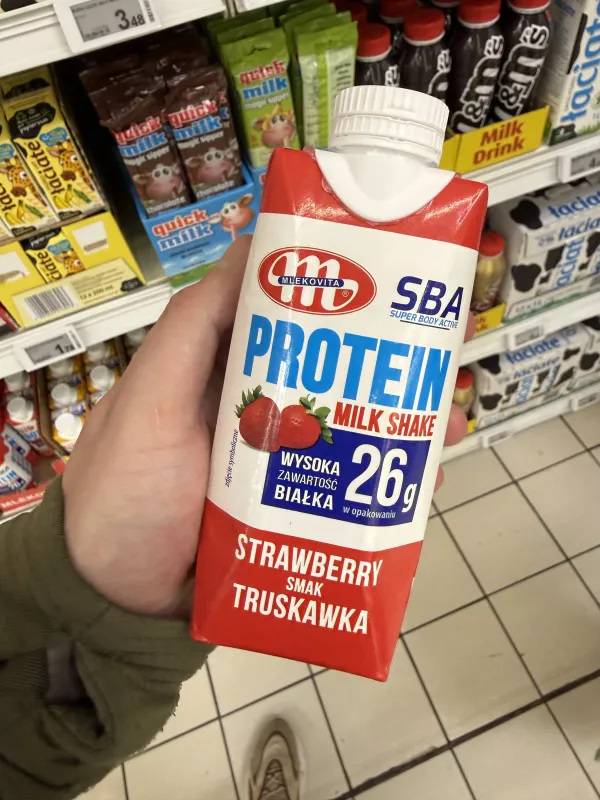 Mlekovita SBA Protein Milk Shake truskawka | 350g