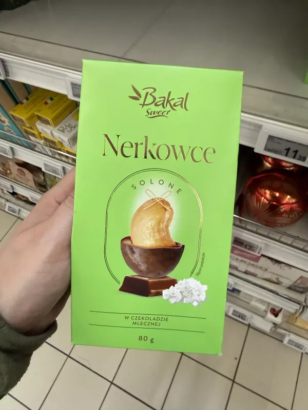 Bakal Sweet Nerkowce prażone solone w czekoladzie mlecznej | 80g