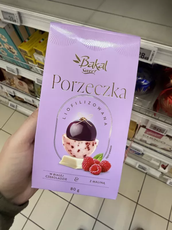 Bakal Sweet Porzeczka liofilizowana w białej czekoladzie z maliną | 80g