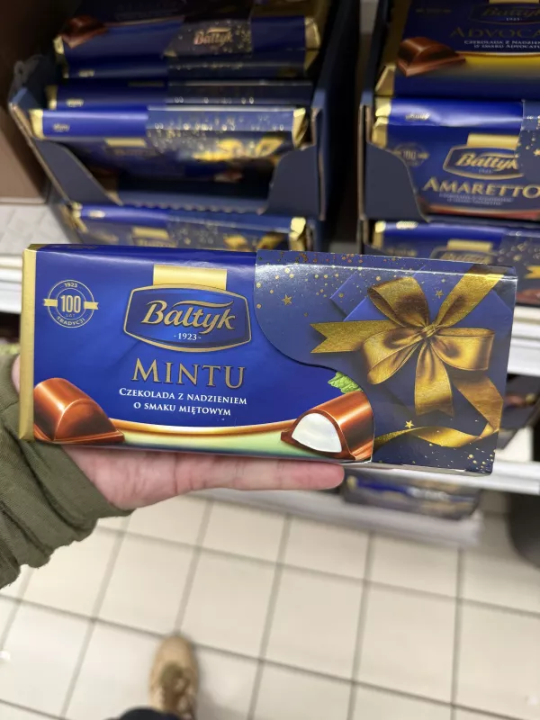 Bałtyk Mintu Czekolada z nadzieniem o smaku miętowym | 154g