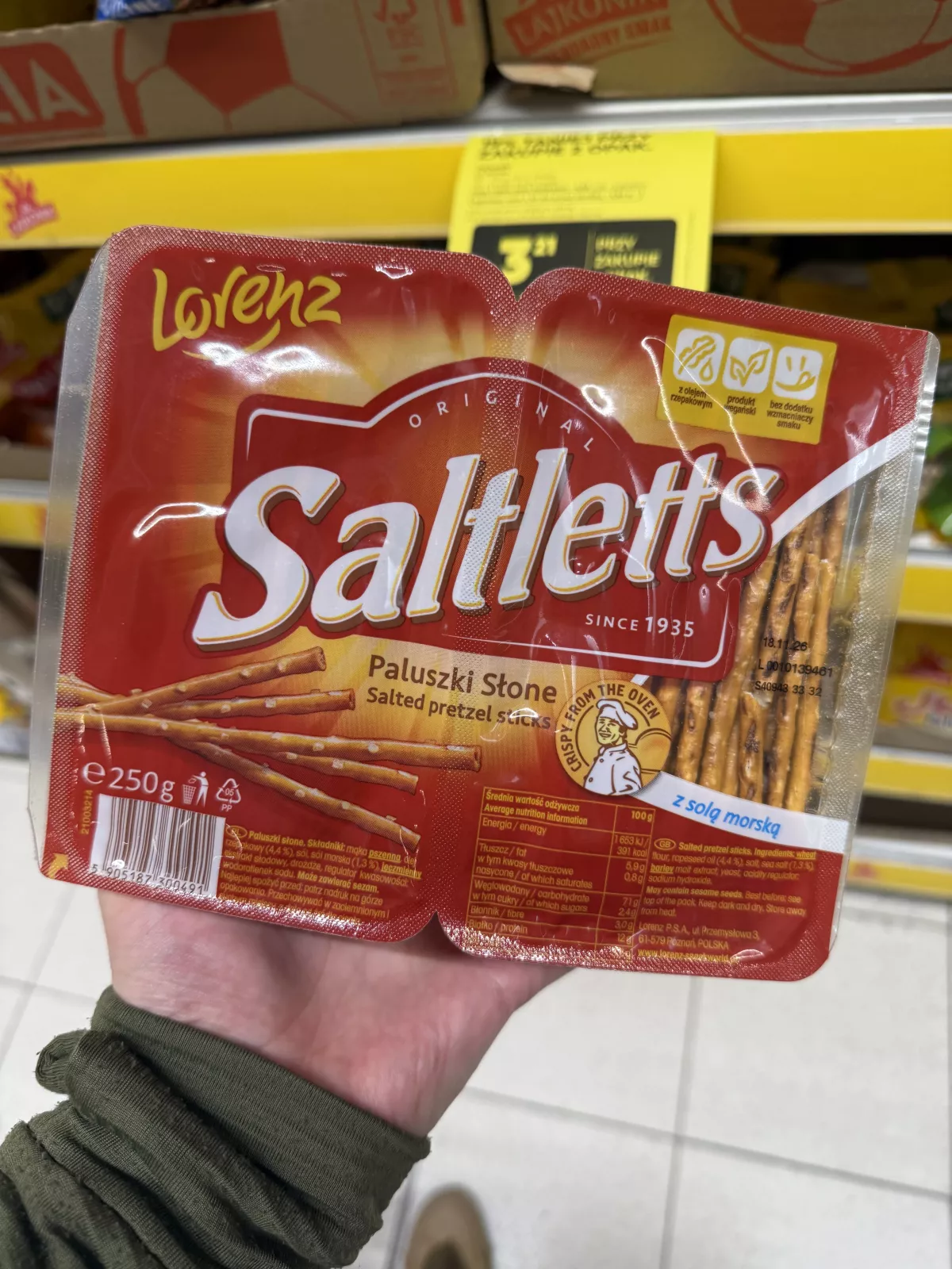 Lorenz Saltletts Paluszki słone z solą morską | 250g