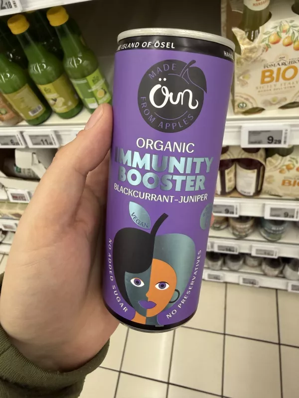 Öun Organic Immunity Booster Blackcurrant-Juniper / Napój gazowany czarna porzeczka i jałowiec BIO | 250ml