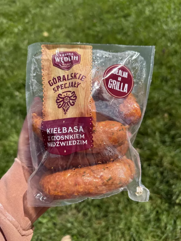 Kraina Wędlin Góralskie Specjały Kiełbasa z czosnkiem niedźwiedzim | 850g