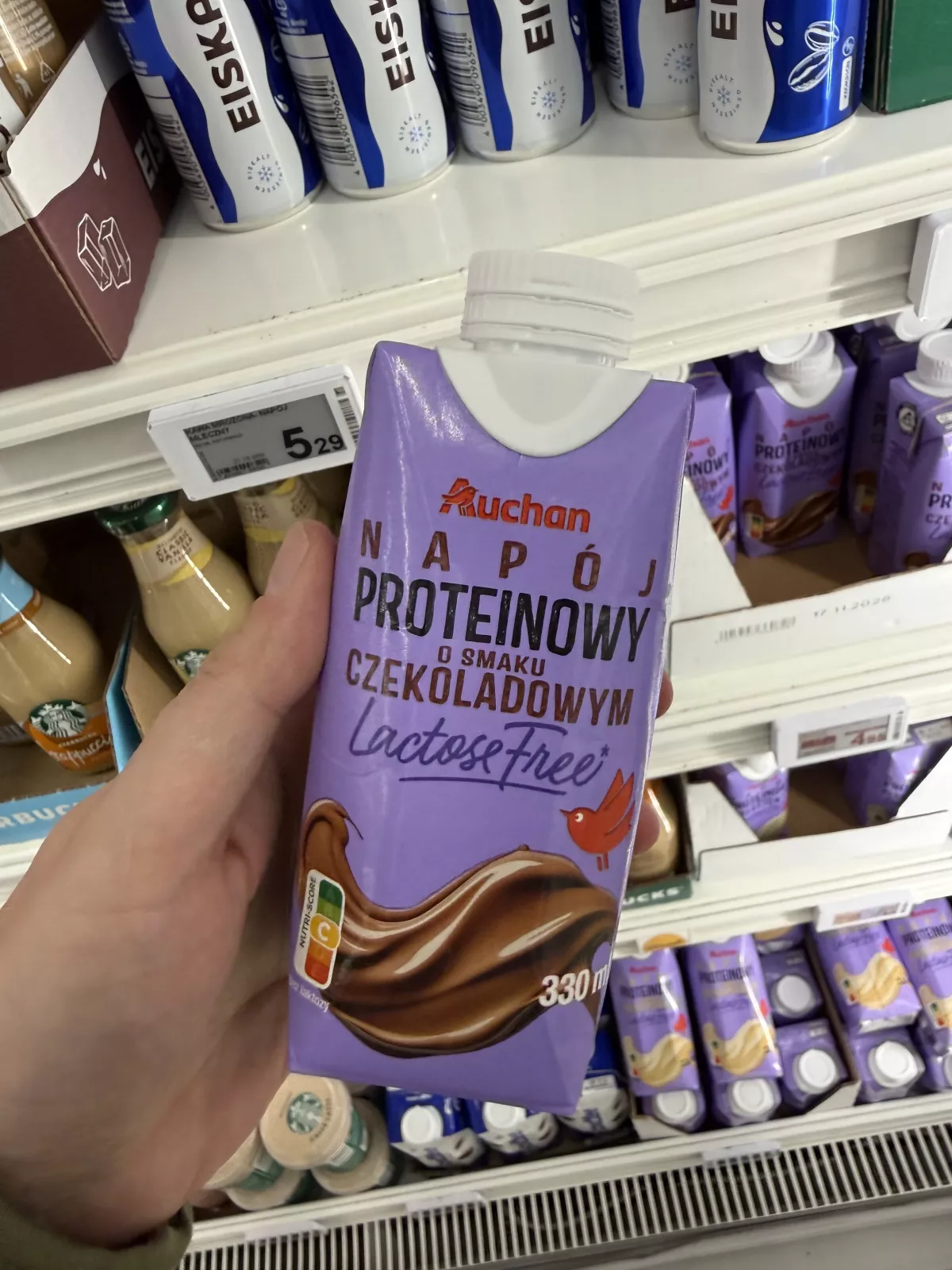 Auchan Napój proteinowy o smaku czekoladowym Lactose Free | 330ml