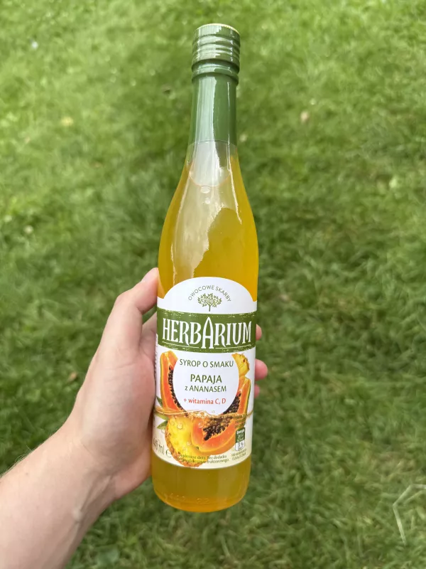 Herbarium Owocowe Skarby Syrop o smaku papaja z ananasem + witamina C, D | 440ml