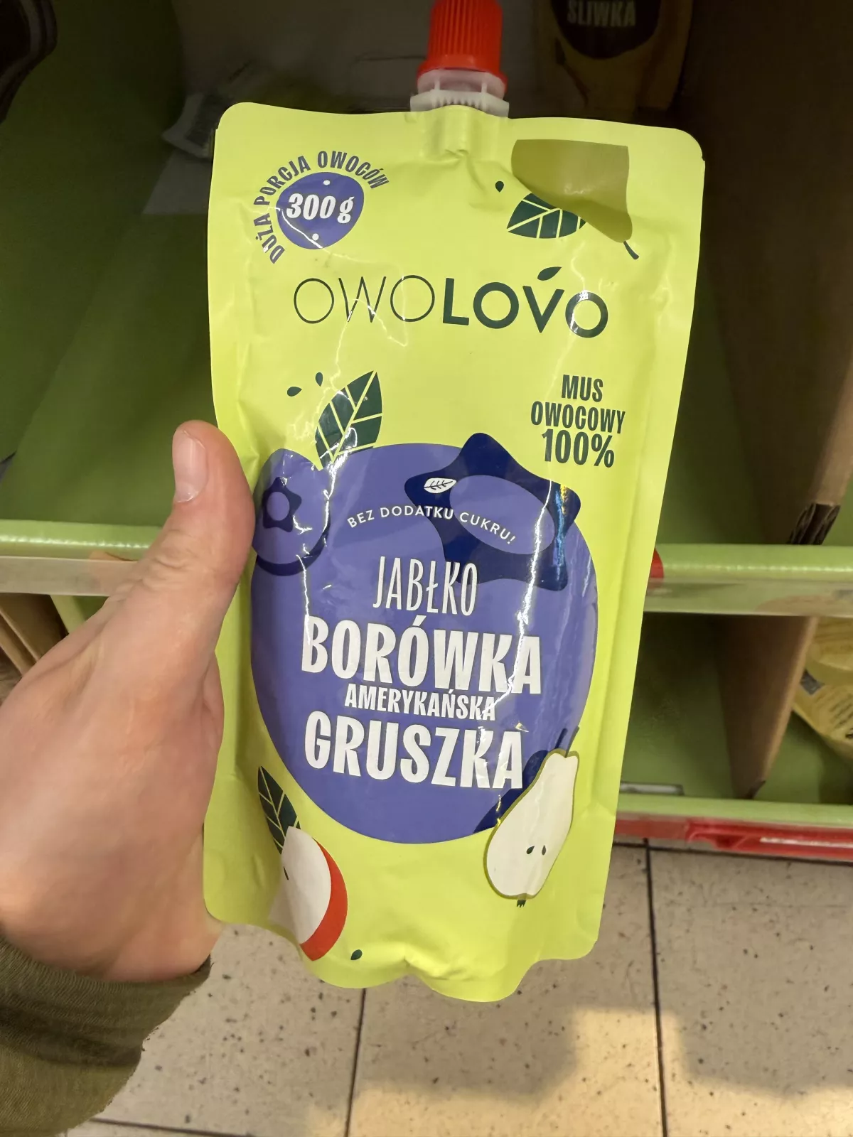 Owolovo Mus owocowy Jabłko Borówka amerykańska Gruszka | 300g